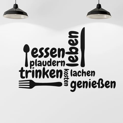 Klebekönig Wandtattoo - Essen trinken Küche - schöner Zitat Spruch Wandaufkleber Sprüche Wandsticker für Schlafzimmer Wanddeko Wohnzimmer Flur Esszimmer in vielen Farben