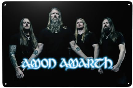 Amon Amarth Metall-Blechschild, Vintage-Wanddekoration für Zuhause, Büro, Café, Küche, Badezimmer, dekorative Wandkunst, Beschilderung, Retro-Schilder, Poster, Plakette