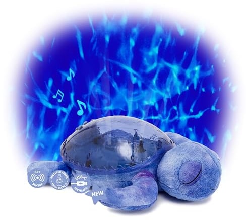 Cloud b Ocean Projector Nightlight with 2 White Noises & 2 Soothing Sounds | Adjustable Settings | Cry Sensor | Tranquil Turtle - Ocean (Rechargeable)
