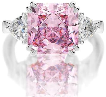 GemKing White 5 carat high carbon diamond ring square ice flower cut 10 * 10 light luxury ring for women