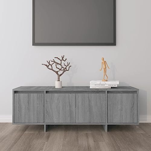 FUDUGEHMIOFWFJJ Sideboard,tv Schrank,lowboard,TV-Schrank Sonoma-Eiche Grau 120x30x40,5 cm HolzwerkstoffGeeignet für Wohnzimmer, Schlafzimmer, Eingang