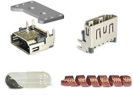 ElecGear 2x HDMI Ports + Entlöt-Heizplatte Ersatz für PS5 HDMI Buchse, Reparaturteil und spezielle Entlötdraht Lötwerkzeuge inkl.