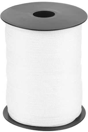 sourcing map 3mm Polypropylene Rope Braided Ropes, 100m Nylon Rope Hollow Utility Cord String for Clothesline, Camping, Hiking, Outdoor, White