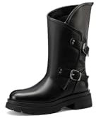 QUEEN HELENA Stivaletto Biker Stivali Bassi Casual Donna X31-64 (Nero, Sistema Taglie Calzature EU, Adulto, Donna, Numero, Media, 37)