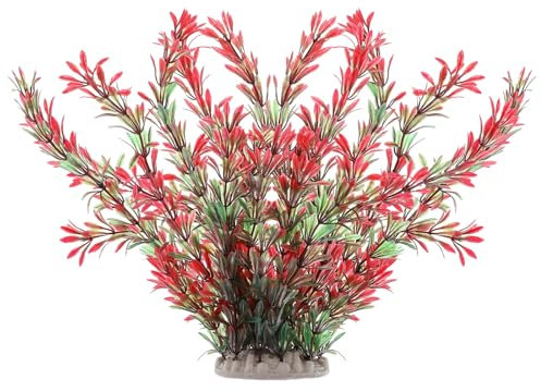 Hariendny Large Aquarium Plants 28 cm Fish Tank Plastic Plant Decor Artificial Plastic Fish Tank Plants Decoration Ornament Aquarium Plants Decorations Fish Tank Accessories for All Fish
