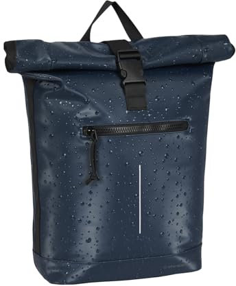 New Rebels New York Droplets Rolltop Backpack Marineblau Wasserabweisend 21 Liter Laptopfach