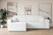ALTDECOR Ecksofa mit Schlaffunktion und Bettkasten Corner Sofa Eckcouch Couch L-Form universal, Links/rechts angeordnet Schlafcouch Ausziehbar Wohnlandschaft Schlafsofa Celtic-XL - 277x143x83cm Weiß