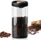 BORDEAG Kaffeedose mit Vakuumdeckel, 1800ml Kaffeedose Luftdicht, Kaffeebohnen Behälter aus Glas, Kaffeebohnen Aufbewahrung, Vakuum Kaffeedose für Tee Kakao Nüsse Länger (Schwarz)