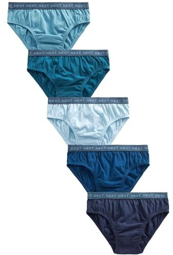NEXT Jungen Unterhosen im 5er-Pack Blue Jacquard Waistband Numeric_134-numeric_140