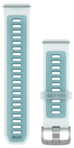 Garmin Schnellverschlussbänder (22 mm), durchscheinender Weißstein/Türkis mit silberfarbenen Beschlägen