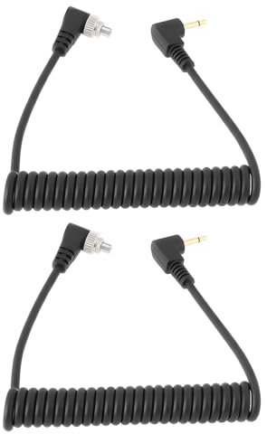 OTOTEC 2x 2.5mm to PC Bend Flash Sync Cable Compatible with Trigge8087 with Screw Lock