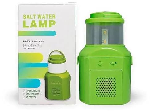 Just Add Salt & Water. Salt Water Powered LED Emergency Lamp – No Batteries, No Charging. Reliable When Other Lights Fail. for Hurricane, Power Outage, Earthquake, Camping & Survival Kit.