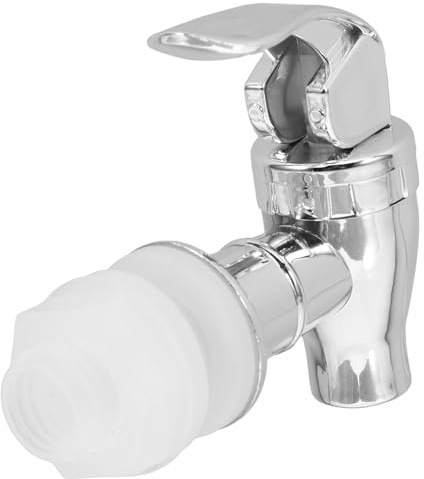 Housoutil Reusable 16mm Food-Grade Plated Silver Beverage Dispenser Spigot Tap for Glass Bottles, Household Water Jug Faucet, Convenient Beer Tap Replacement for Drink Buckets
