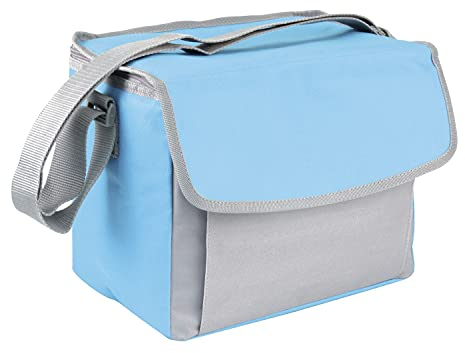 Amig - Nevera Portátil Isotérmica Azul y Gris para Alimentos y Bebidas - Flexible y Lavable - Adecuado para Picnics, Viajes o Excursiones - Fácil de Limpiar, Cómoda y Resistente - Capacidad 10 litros