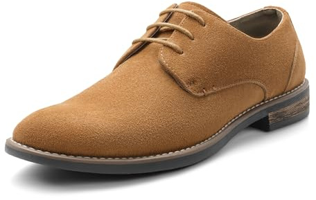 Bruno Marc Men's Suede Leather Lace Up Derbys Brogues Shoes,Size 8,Tan,URBAN-08