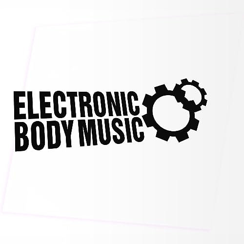 JINTORA - Autoaufkleber Tuning - Elektronic Body Music - EBM Zahnrad - 190x70mm - Auto Sticker Bus Fenster Heckscheibe Camper wetterfest Outdoor Sticker Auto Deko LKW Tuning Selbstklebend - schwarz