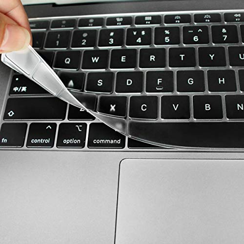 Se7enline Ultra Thin TPU Keyboard Cover for MacBook Air 13 Inch 2020 (Model: A2179/A2337, EU Layout) with Touch ID Keyboard Protector Protective Skin (NOT FIT 2021-2025 Version), Transparent/Clear