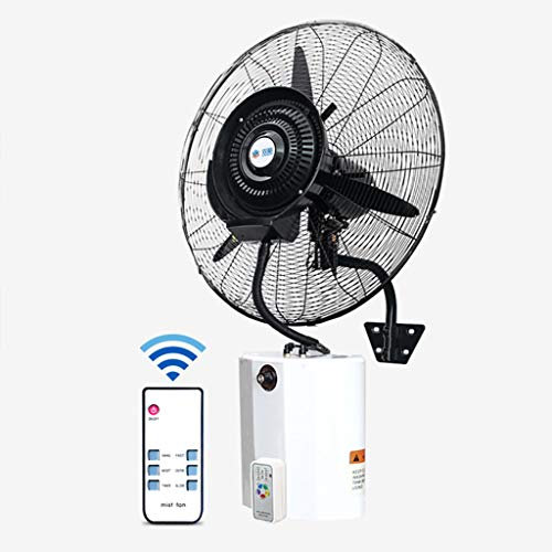 Ventilateur Brumisation Mural Oscillant De 65cm, Ventilateur Mural en Métal Robuste à Haute Vitesse avec Télécommande pour Usage Industriel, Commercial, Résidentiel et en Serre