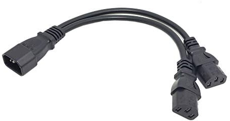 Aofan Y Splitter Power Cable - IEC C14 Male to Dual C13 Female, 0.75mm² Copper Wire, 30CM, 250V/10A for Servers, PCs, Monitors