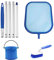 Lifreer Kit de nettoyage pour jacuzzi avec filet de skimmer avec 5 sections de poteaux, brosse de pataugeoire et seau pliable pour nettoyage de piscine, jacuzzi et spa