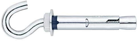 DOJA Industrial | Bulloni a Espansione con Gancio | M10-70 | 10 Pezzi | Ganci Muro in Acciaio Zincato Bianco | Uso: Tasselli Muro, Cemento, Cartongesso, Lamiera | Idoneo per Esterno e Interno