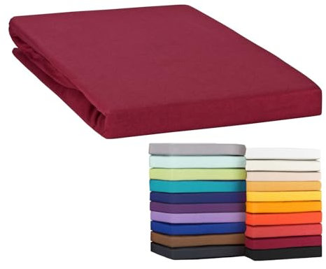 Moon-Classic Topper Spannbettlaken Spannbetttuch 180x200-200x220 cm Jersey aus 100% Baumwolle (Brombeere)