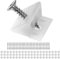 Cales pour meubles pour fonds de tiroirs et parois arrière d'armoire affaissés, 60 cales, vis à bois M2 x 16 mm incluses, en blanc, en plastique, entretoise d'angle en forme de L 14 x 9 mm, connecteur