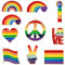 WANDIC Regenbogen-Broschen-Anstecknadel-Set, 10 Stück, Metall, Anstecknadel, Regenbogen-Anstecknadeln, Pride-Brosche für Pullover, Schals, Kleider, Taschen
