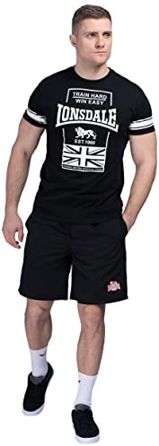 Lonsdale Men's DUNBEATH Pants, Black/White/Red, 3XL