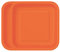 WedDecor 9 (23cm) Square Dessert Disposable Paper Plates Pumpkin Orange Colour Tableware for Picnics, Weddings, Birthdays, Anniversaries, Baby Showers & Christmas Events, Pack of 14