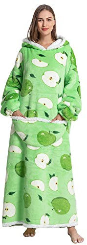 JOREAY Extra Lange Decke Hoodie, Damen Herren Sherpa Fleece Kuscheldecke tragbare Decke, Flauschiges, riesiges Kapuzen-Sweatshirt für Erwachsene Teenager