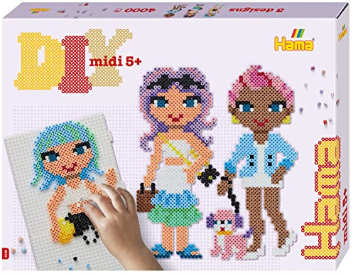 Hama Beads Fashion Girls Large Gift Box, Arts and Crafts Fuse Beads, for Children 5+, Official Beads Box with a Fashion Theme