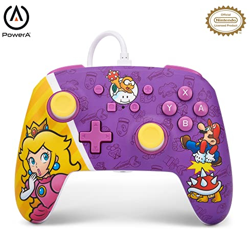 Mando con cable mejorado PowerA para Nintendo Switch - Princess Peach Battle