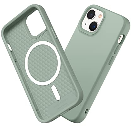 RhinoShield Case kompatibel mit [iPhone 13 mini] | SolidSuit - MagSafe-kompatibel -Stoßdämpfende & schlanke Schutzhülle mit Premium Finish - 3.5 Meter Fallschutz - Salbeigrün