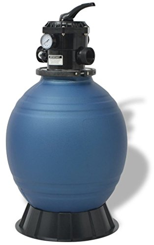 Chusui Pool-Sandfilter mit 6-Wege-Ventil, Sandfilteranlage Pool, Poolpumpe, Poolfilter, Sandfilter, Sandfilterpumpe Für Pool, Pool Filtersand, Filterkessel Blau 460 mm