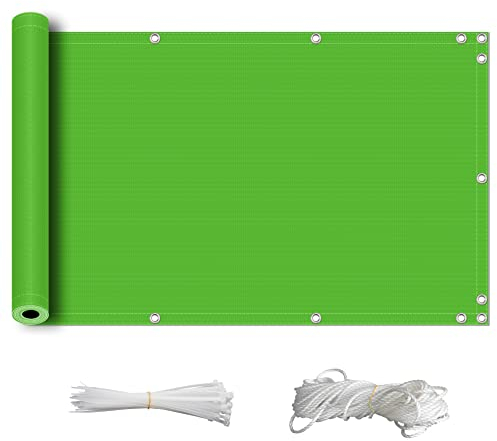 ZQXFZ Brise-Vue pour Balcon 100x600cm 165g/㎡ imperméable Assemblage Rapide la Protection de la Vie privée Brise Vue occultant Brise Vue pour Balcon en Verre -Vert.