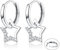 Adramata Damen Ohrringe Silber 925 Hängend Tropfen Hängend Ohrringe Stern Ohrringe Creolen Silber 925 Ohrhänger Modische Creolen mit Anhänger Silber Ohrringe für Mädchen Kinder Geschenk für Mädchen