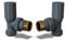 UK Radiators Round Anthracite Radiator Valve Pair - Anthracite Matt Finish - Classy and Modern Design 1/2 x 10mm Angled Radiator Valve Pair - Pair of Valves