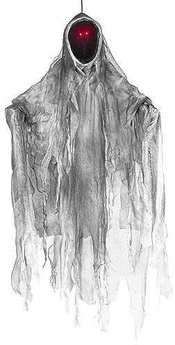 Boland 73096 - Hängender gesichtsloser Geist mit LED, 36 cm, inkl. Batterien, leuchtende Augen, Party Deko, Horror Deko für Halloween