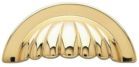 Manor Polished Brass Solid Brass Cup Shell Drawer Cupboard Cabinet Door Pull Handles