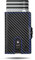SLIMJACK Smart Wallet mit Münzfach - Kreditkartenetui mit RFID-Schutz - Geldbeutel für Herren - Aluminium-Kartenhalter - Smart Wallet für Karten & Münzen - Carbon Blau