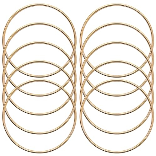 Metallringe zum Basteln 10 Stück 25cm Gold Metallringe Metall Ringe Deko für Traumfänger Ring, Makramee Ring, Wickeltechnik, Floristik,Hochzeitskranz,Hoops