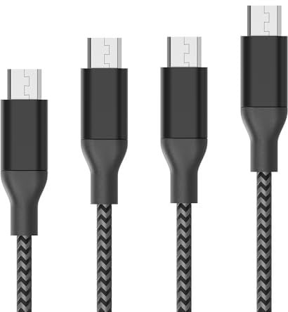 Stywvoe Micro USB Cable, Android Charger, 4Pack (3/6/6/10FT) Unbreakable Micro USB Charger, Micro USB Fast Charging Cords for Android Nylon Compatible with Samsung Galaxy S6,J7 Edge Note 5