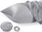 Seiwohl Satin Kissenbezug 40x70 2er Set, Weich wie Seidenkissenbezug Silk Pillowcase, Vegane Seide Kopfkissenbezug Kissenhülle Haarschutz für die Nacht mit Haargummi und Haarhaube, Grau