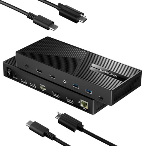 WAVLINK USB C Docking Station with KVM Switch 3 Monitors 2 Computers, Triple Monitors 4K@60Hz HDMI+DisplayPort Laptop Dock, USB-C 10Gbps, 3xUSB 3.1, Ethernet, Audio,100W Power for Windows/Mac M1/M2/M3