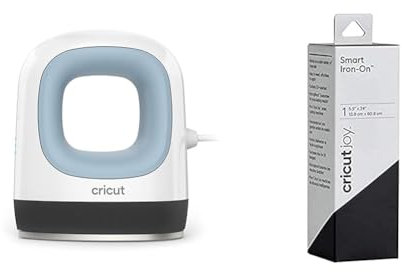Cricut EasyPress Mini, Zen Blue & Smart Iron-On 14x60cm (Black) M3, for Joy, Talla única