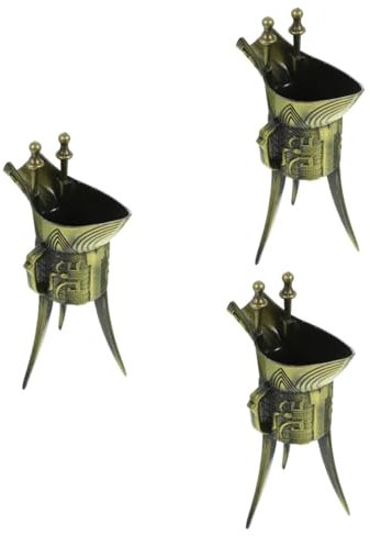 Alipis 3 Piezas De Taza De Cobre Antigua Taza Decorativa De Vino Antigua China Vintage s Chinas a De Bebida De Metal Suministros De Vino