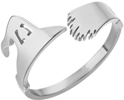 Caiduoduo Mode Hexe Besen Hut Herbst Ring Edelstahl Ring Ornament