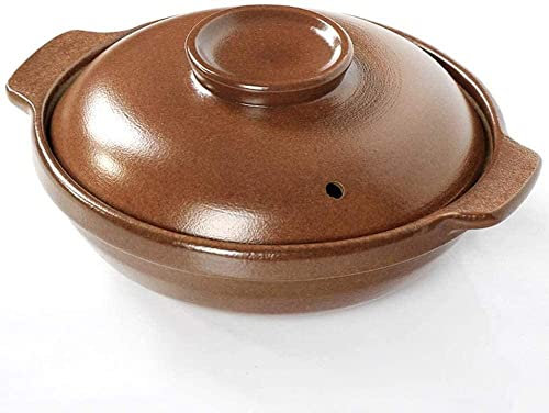 Cacerola con tapa, Cacerola de barro for cocinar en cazuela de barro - Cacerola saludable con cazuela de barro resistente al calor y cazuela-A_3 (A 1L)