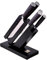 RICHARDSON SHEFFIELD Messerblock mit Messer Set, 5-teilig | Schwarzer Messer Block Bestückt, Pakkaholz | Messerblockset | Klinge mit Hammerschlag-Design, Schwarz